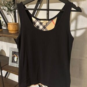 Burberry Black Tank Top with Check Detail